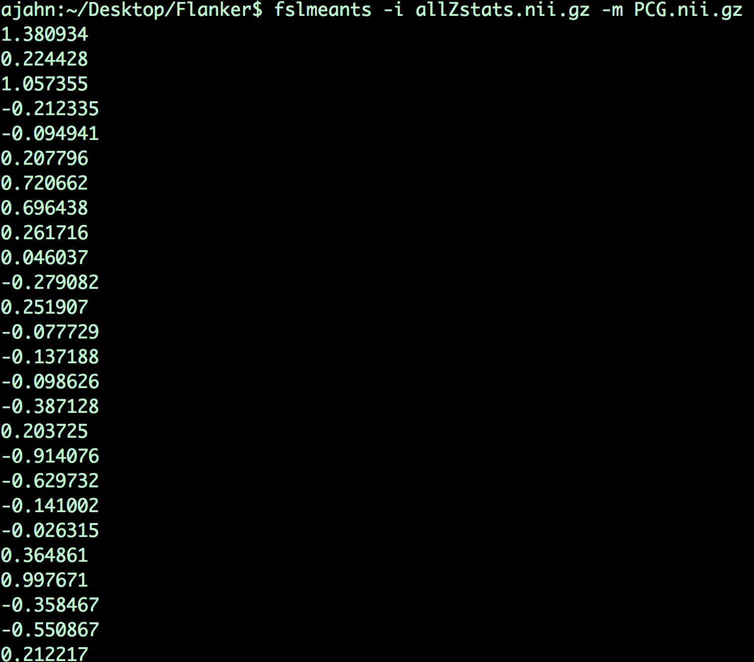 ROI_Analysis_FSLmeants_output